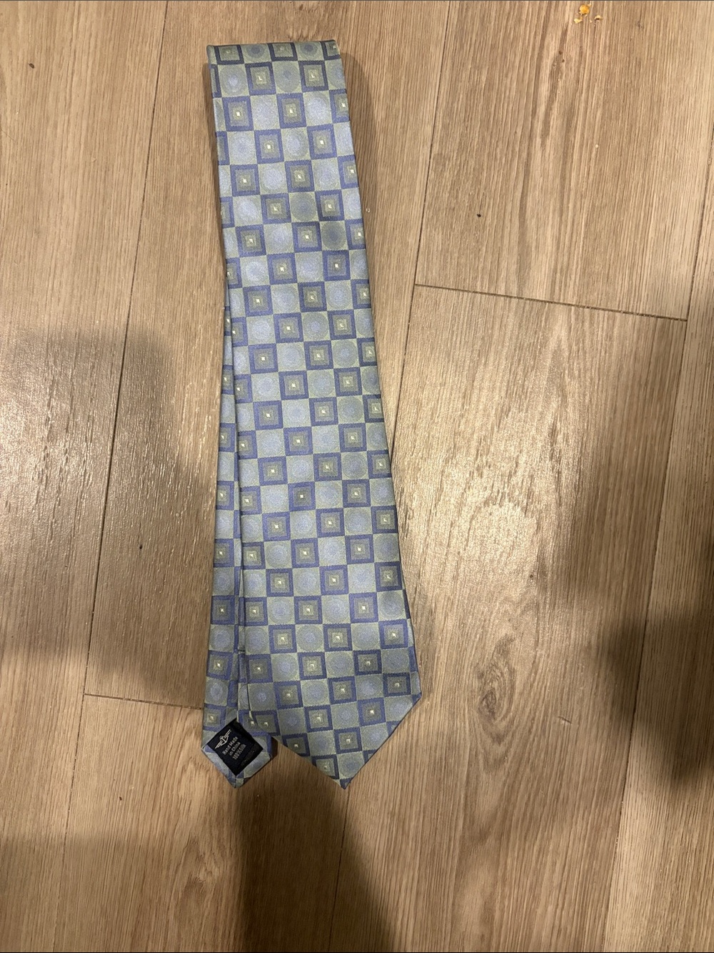 Dockers Blue and Yellow Square-Pattern Men's Tie